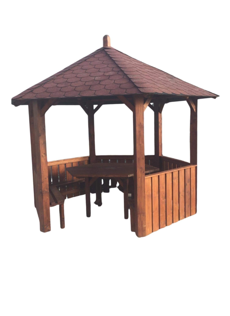 6 szög filagória, pavilon, kerti kiülő