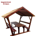 rönk oszlopos nádtetős filagória