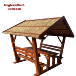 Kocka oszlopos nádtetős filagória