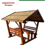 Kocka oszlopos nádtetős filagória