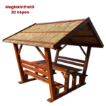 Kocka oszlopos nádtetős filagória