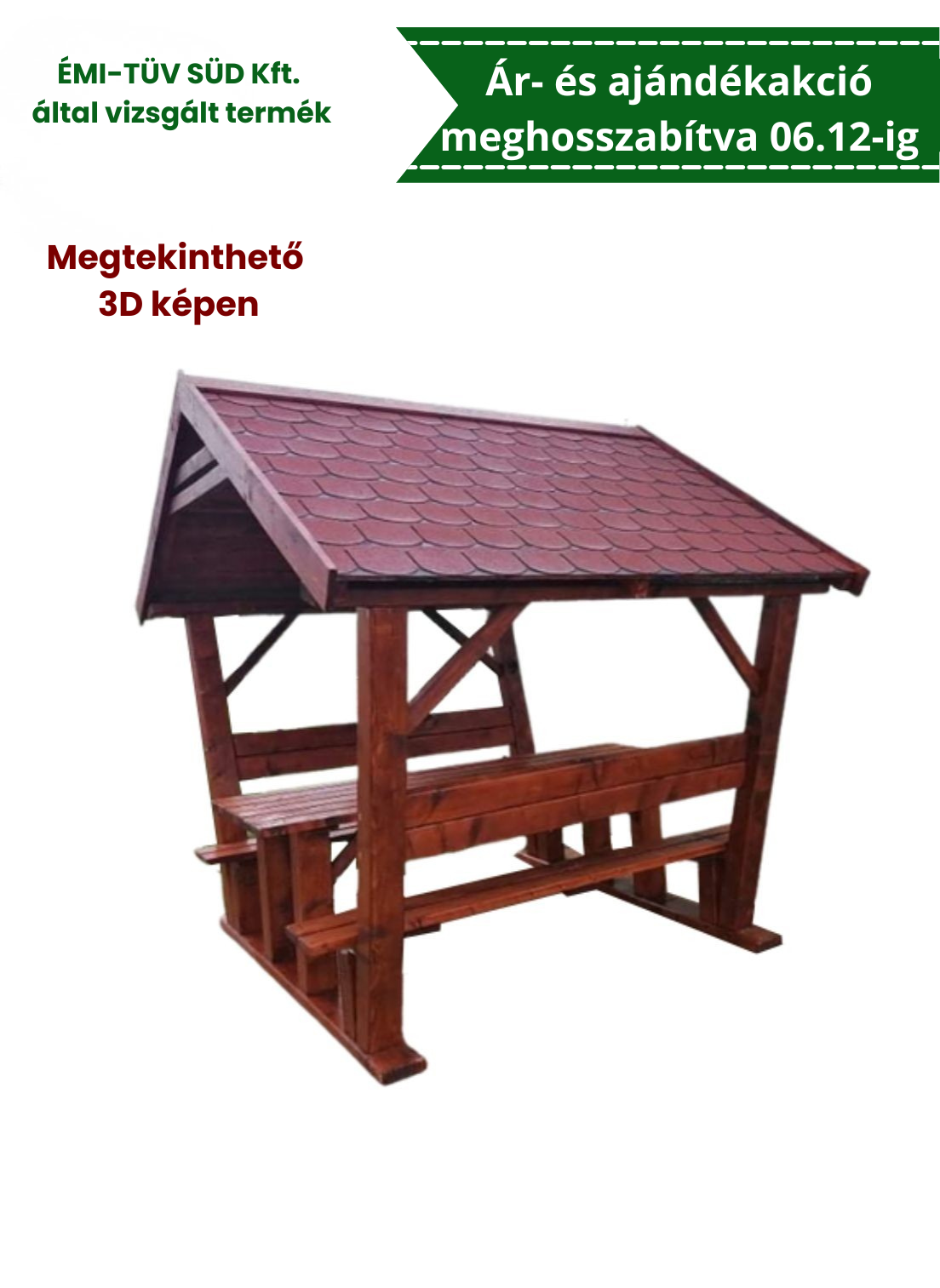 Kocka oszlopos zsindelyes filagória