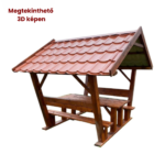 Kockaoszlopos lemeztetős filagoria