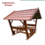 Kockaoszlopos lemeztetős kerti pad