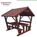 Rönk oszlopos, zsindelytetős filagória