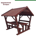 Rönk oszlopos, zsindelytetős filagória