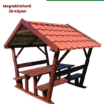 Rönkoszlopos lemeztetős filagória