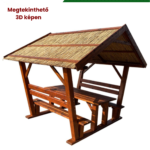 kockaoszlopos nádtetős kerti pad filagoria