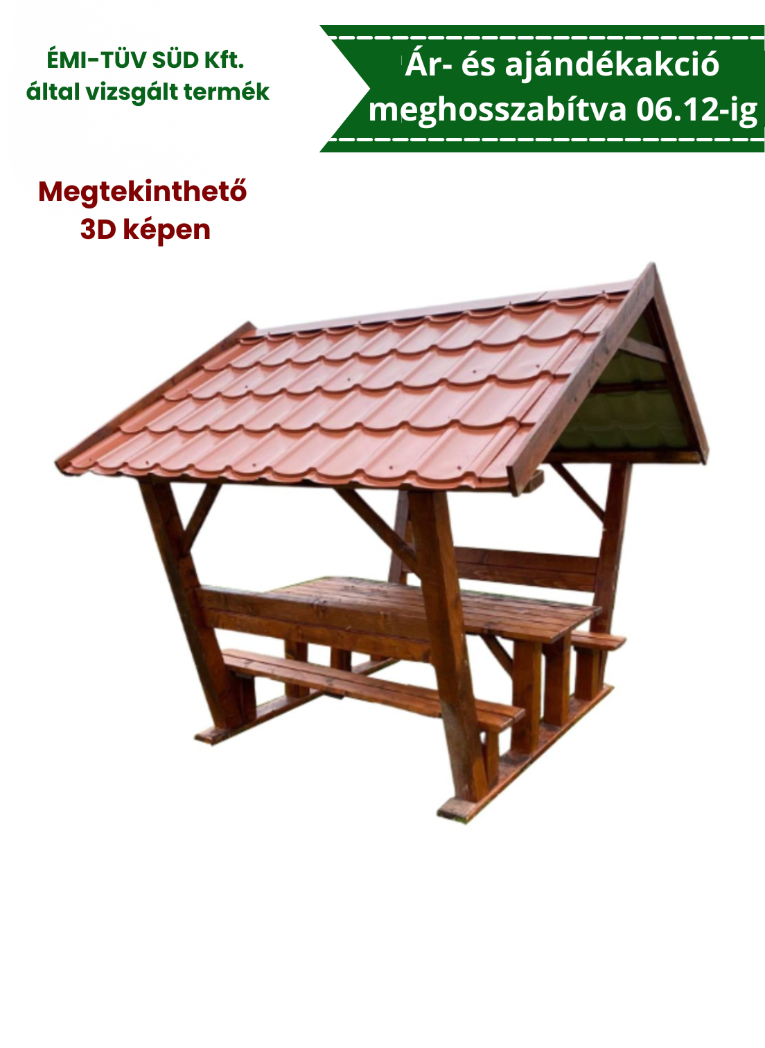 lemeztetős kockaoszlopos kerti pad