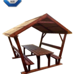 rönk oszlopos nádtetős filagória