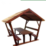 rönk oszlopos nádtetős filagória