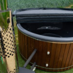 fürdődézsa, dézsafürdő, dézsa, jakuzzi külső kályhás