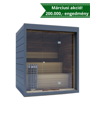 Plútó kazettás lemezborítású kültéri szauna